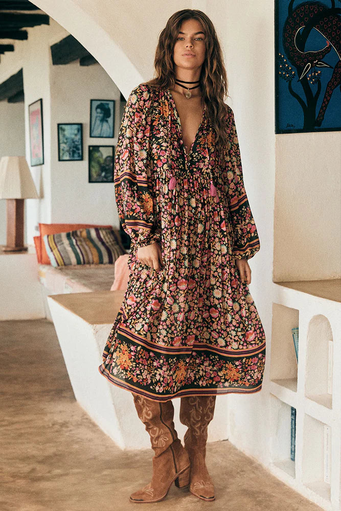 spell yellow rose boho midi dress SPELL & THE GYPSY COLLECTIVE Yellow Rose Boho Midi Dress