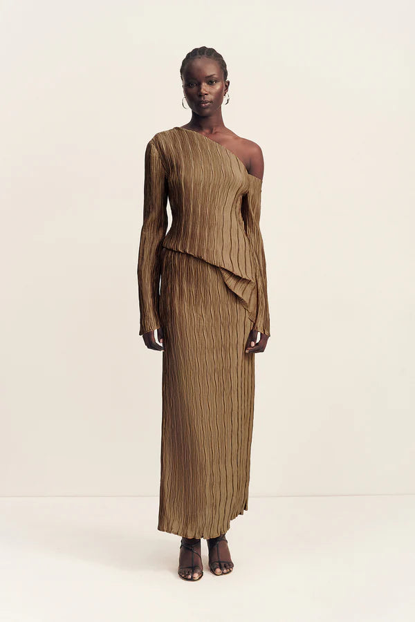 SHONA JOY Leda Maxi Skirt - Oak