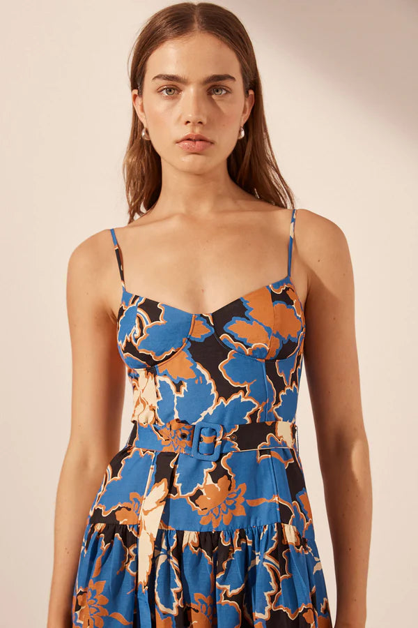 SHONA JOY Karla Panelled Bustier Maxi Dress