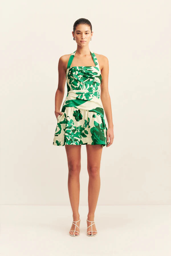 SHONA JOY Joni Halter Draped Mini-cedar blossom
