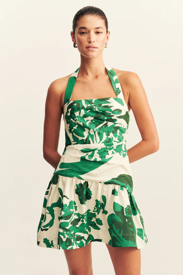 SHONA JOY Joni Halter Draped Mini-cedar blossom