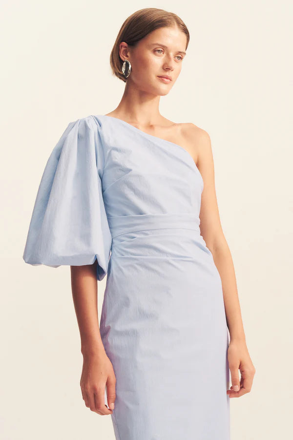 SHONA JOY Campbell One Shoulder Balloon Sleeve Maxi Dress-cornflower