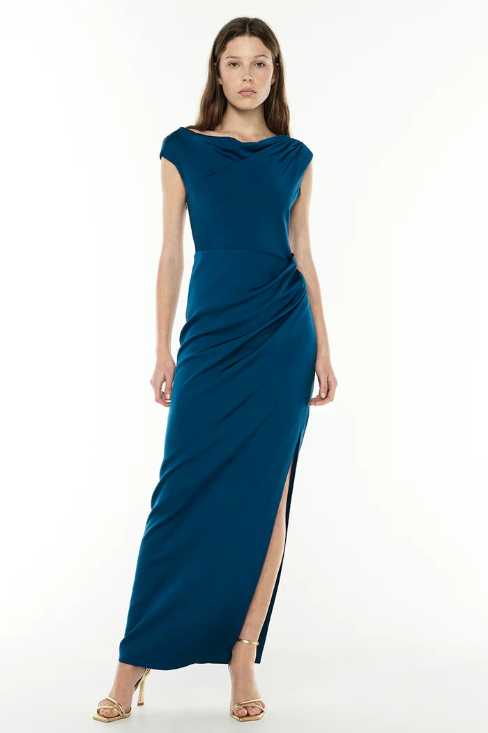 MANNING CARTELL Twighlight Reverie Drape Dress-peacock