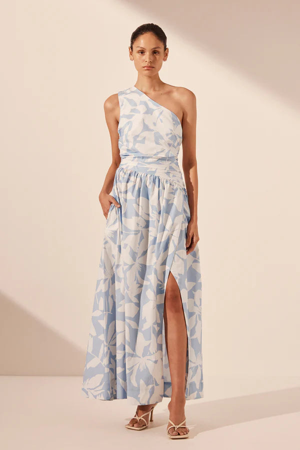SHONA JOY Mamouina Gathered Maxi Dress