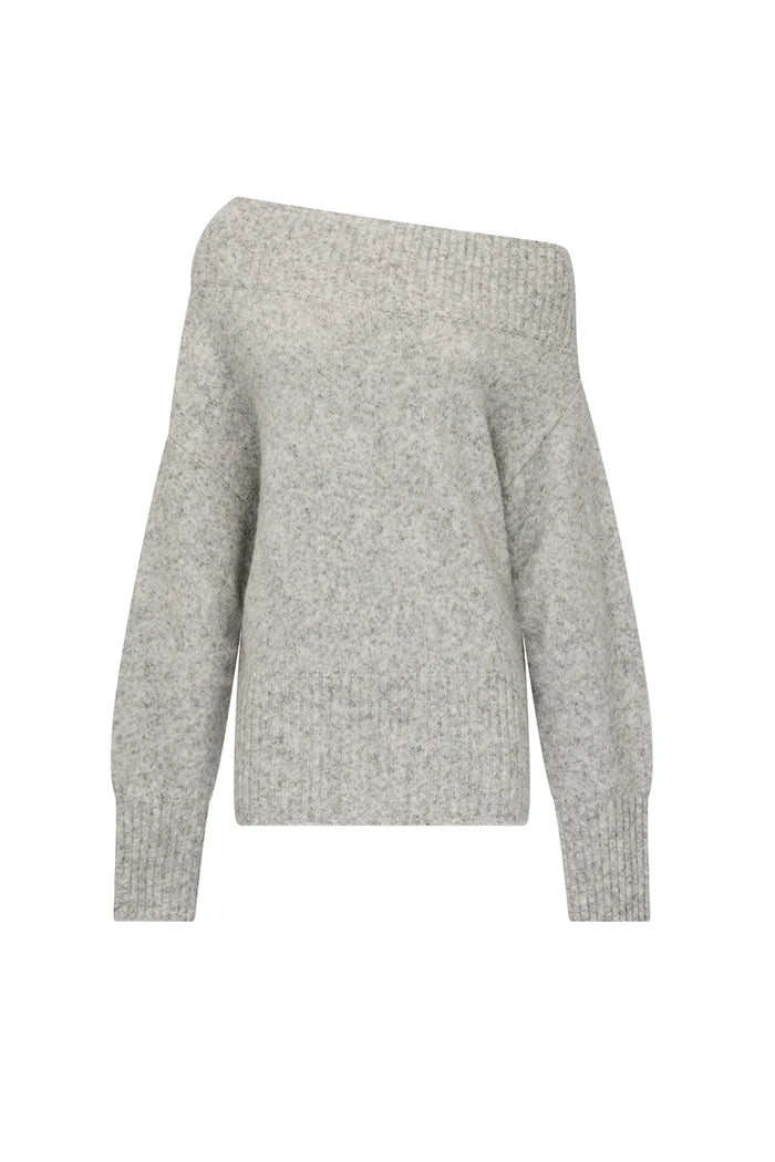 MANNING CARTELL - Frame Of Mind Knit Top in Grey Marle/White