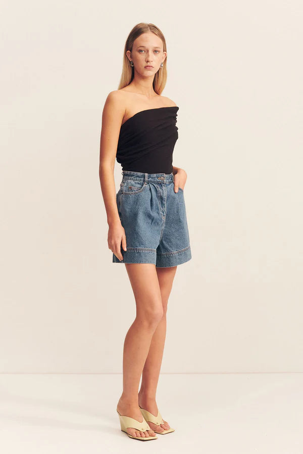 SHONA JOY Beau One Shoulder Top--black