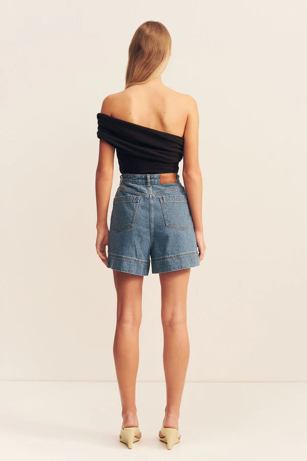 SHONA JOY Beau One Shoulder Top--black