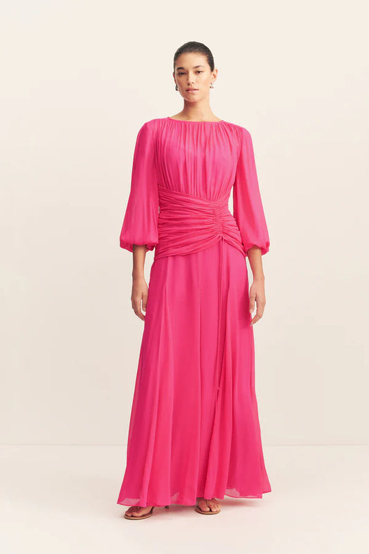 SHONA JOY - Aylah High Neck Balloon Sleeve Maxi Dress