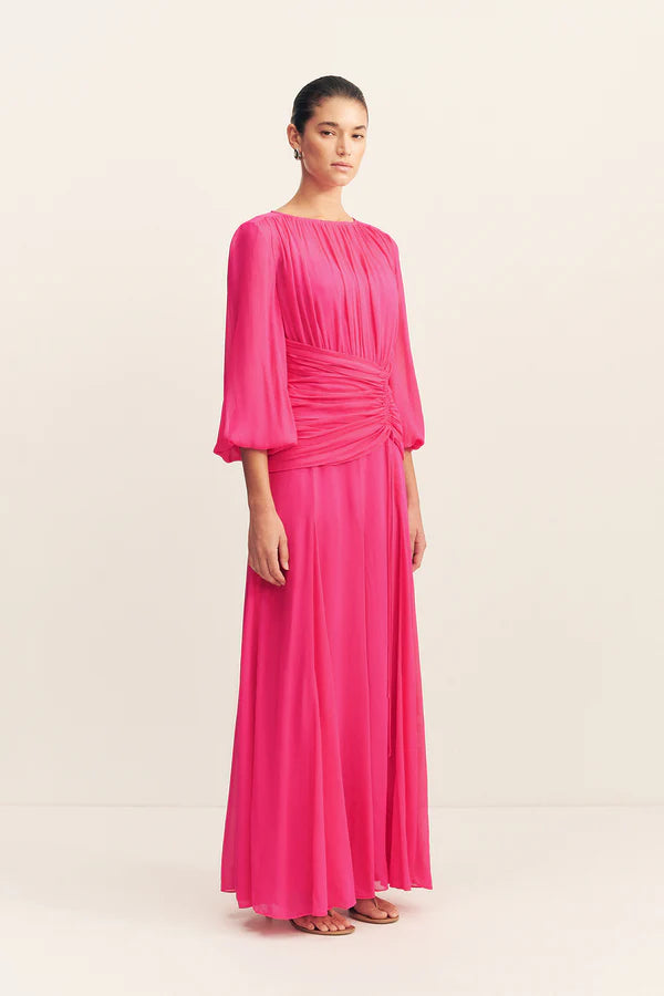 SHONA JOY - Aylah High Neck Balloon Sleeve Maxi Dress