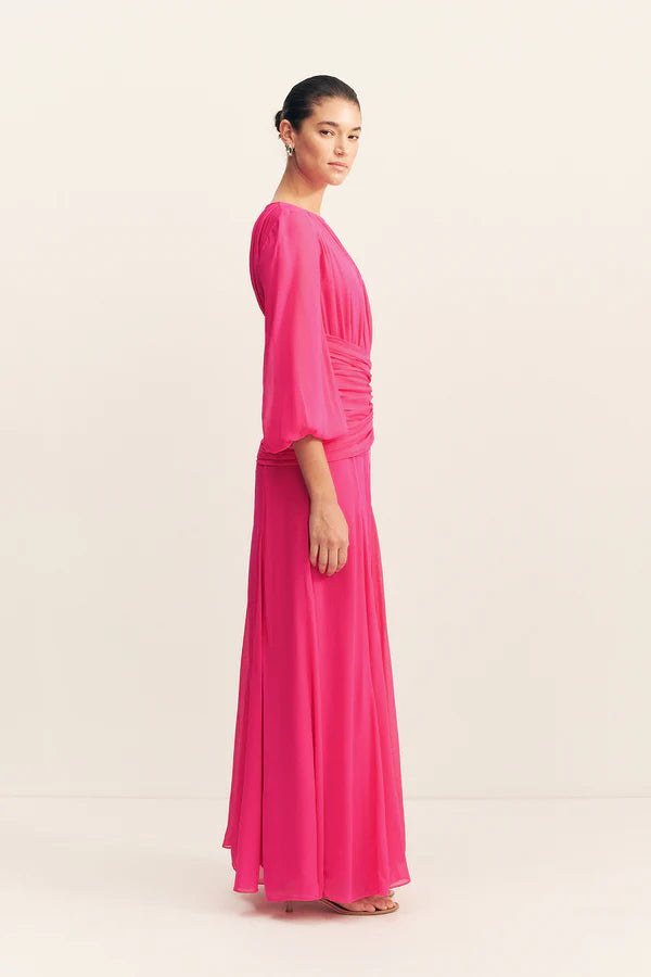 SHONA JOY - Aylah High Neck Balloon Sleeve Maxi Dress