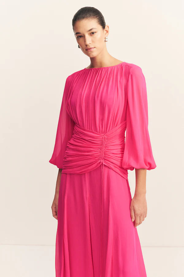 SHONA JOY - Aylah High Neck Balloon Sleeve Maxi Dress