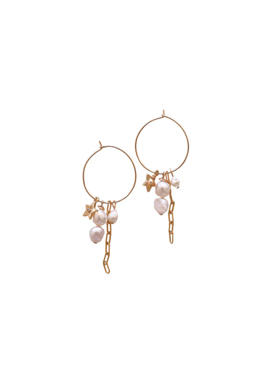 ZOFIA BEL Ball n Chain earrings-gold