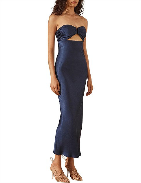 SHONA JOY Arienzo Strapless cut out midi
