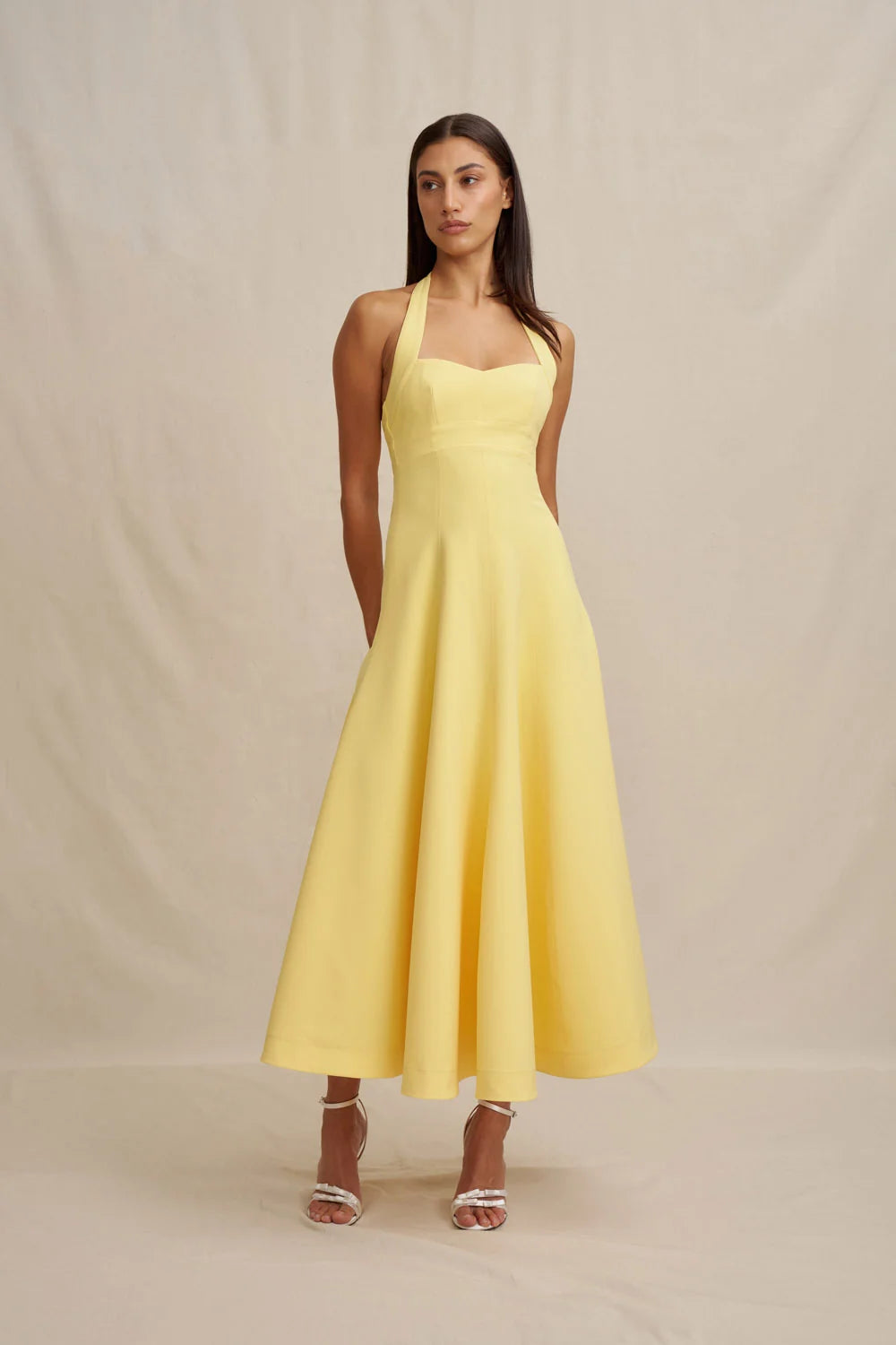 BY JOHNNY - Brooklyn Panel Midi Dress in Yellow