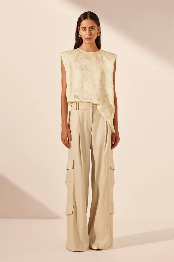 SHONA JOY Medina tank-cream/bone