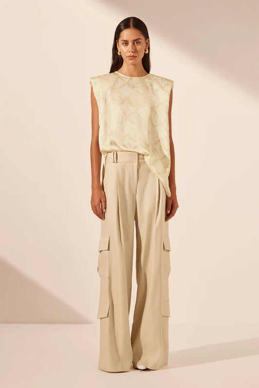 SHONA JOY Medina tank-cream/bone
