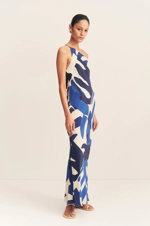 SHONA JOY - Edward Silk One Shoulder Maxi Dress