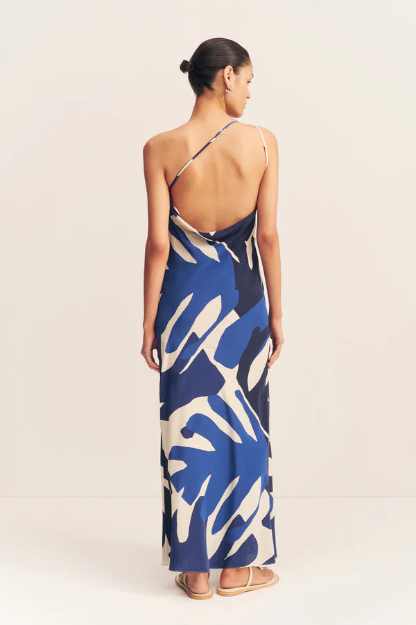 SHONA JOY - Edward Silk One Shoulder Maxi Dress