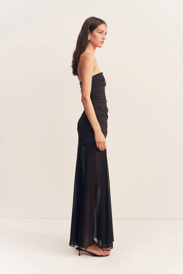 SHONA JOY - Blainey Strapless Draped Maxi Dress - Black