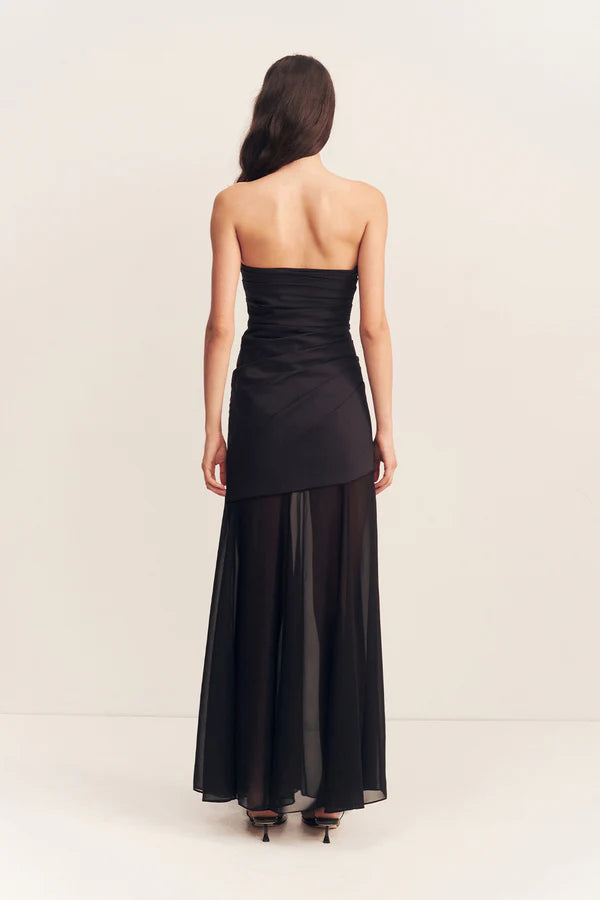 SHONA JOY - Blainey Strapless Draped Maxi Dress - Black