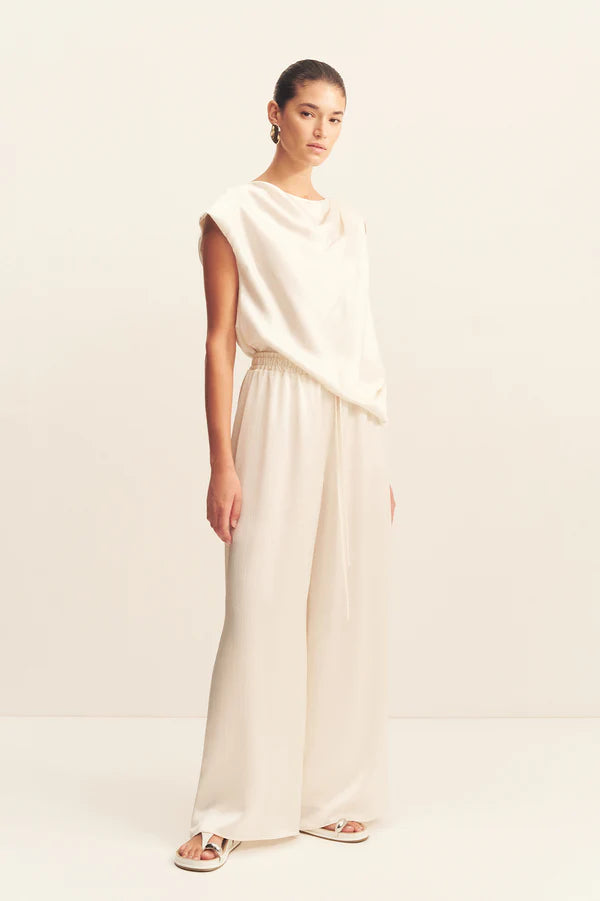 SHONA JOY Huxley Drawstring Pant-vanilla