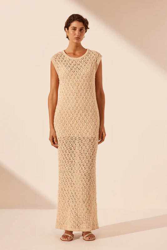 SHONA JOY Emilio Round Neck Maxi Dress