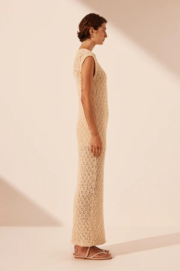 SHONA JOY Emilio Round Neck Maxi Dress