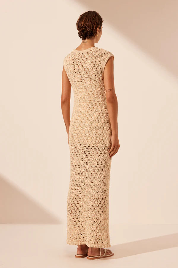 SHONA JOY Emilio Round Neck Maxi Dress