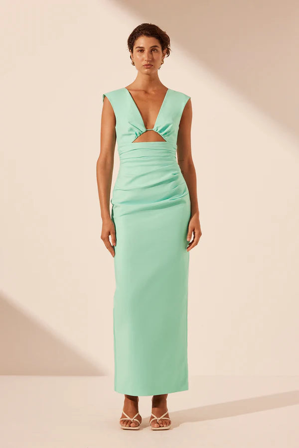 SHONA JOY Lani Plunged Cut Out Maxi Dress