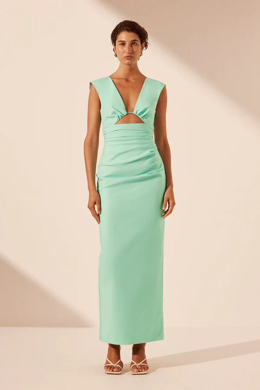 SHONA JOY Lani Plunged Cut Out Maxi Dress