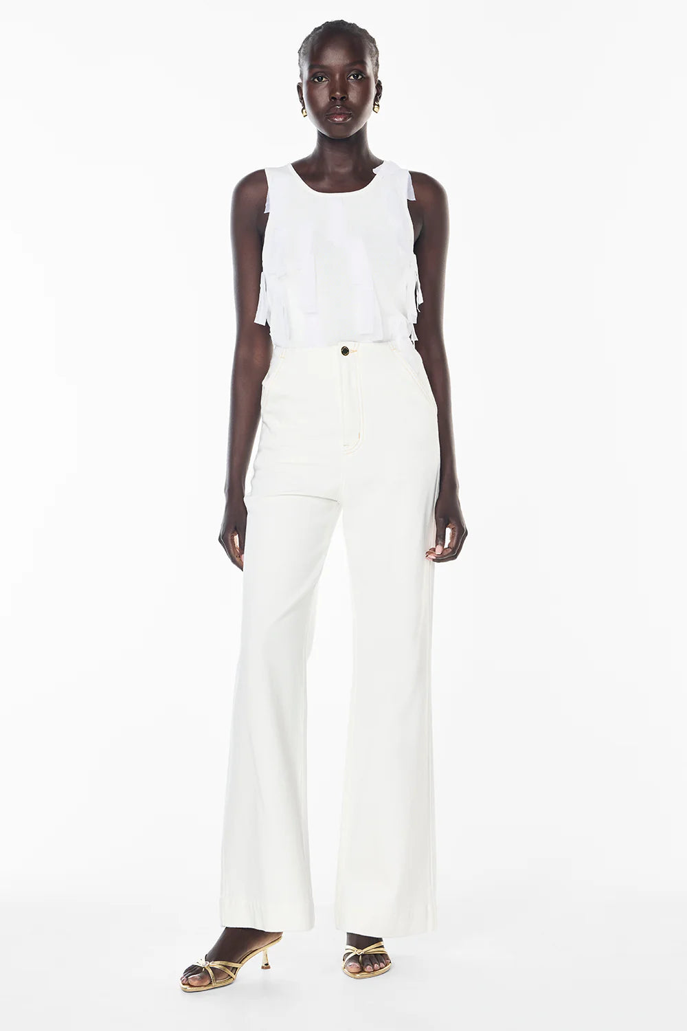 MANNING CARTELL Fringe Accents Top-white