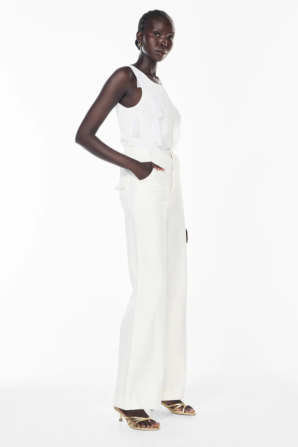 MANNING CARTELL Fringe Accents Top-white