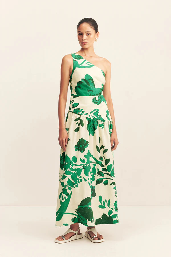 SHONA JOY Joni One Shoulder Maxi-cedar blossom