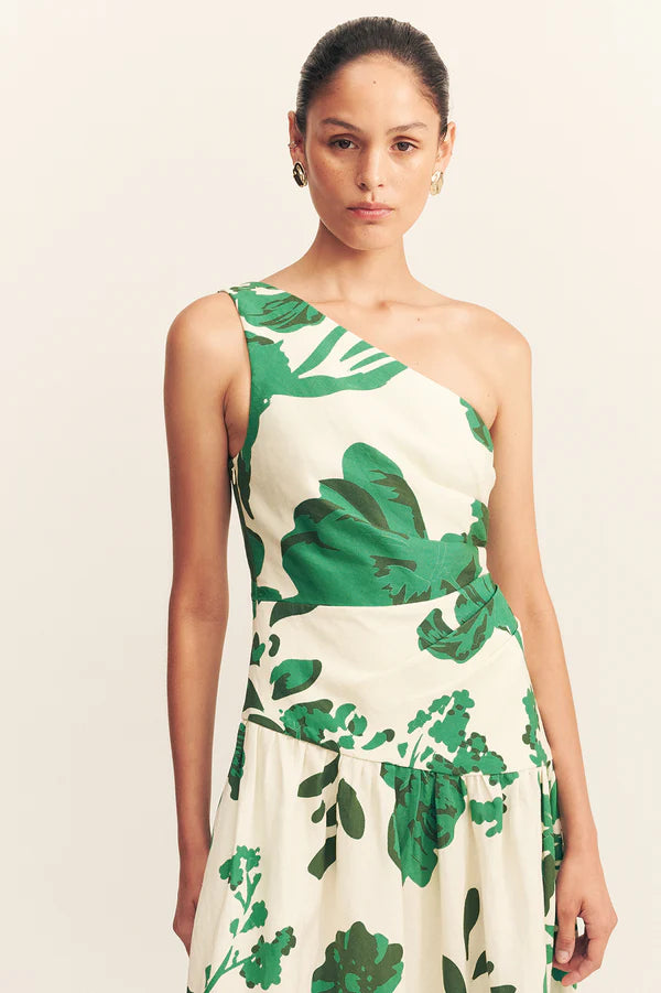 SHONA JOY Joni One Shoulder Maxi-cedar blossom