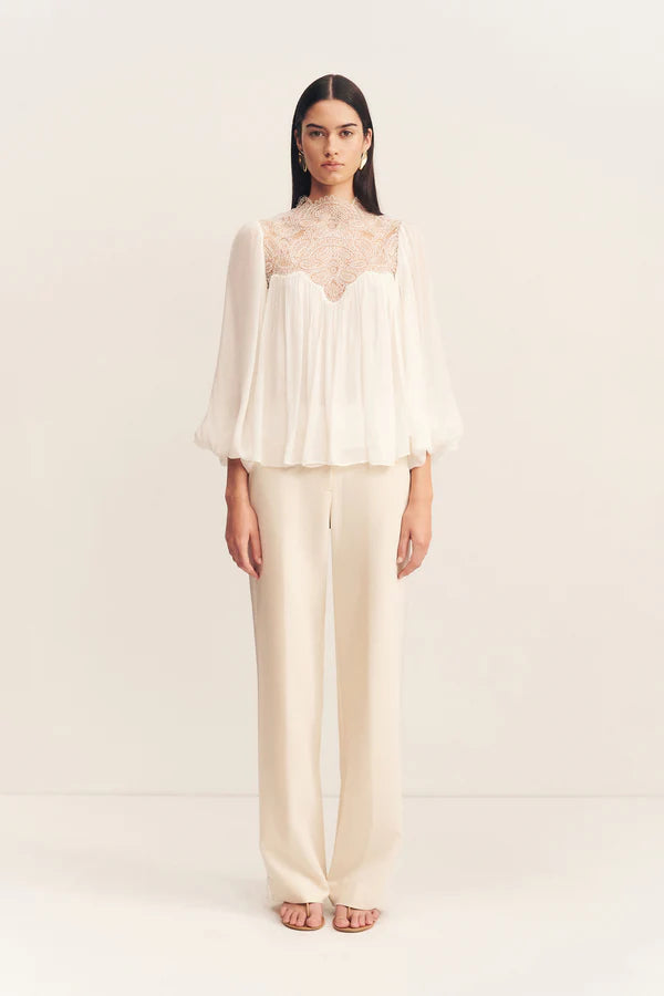 SHONA JOY Emory Lace Blouse-ivory
