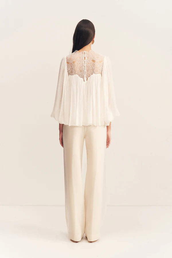 SHONA JOY Emory Lace Blouse-ivory
