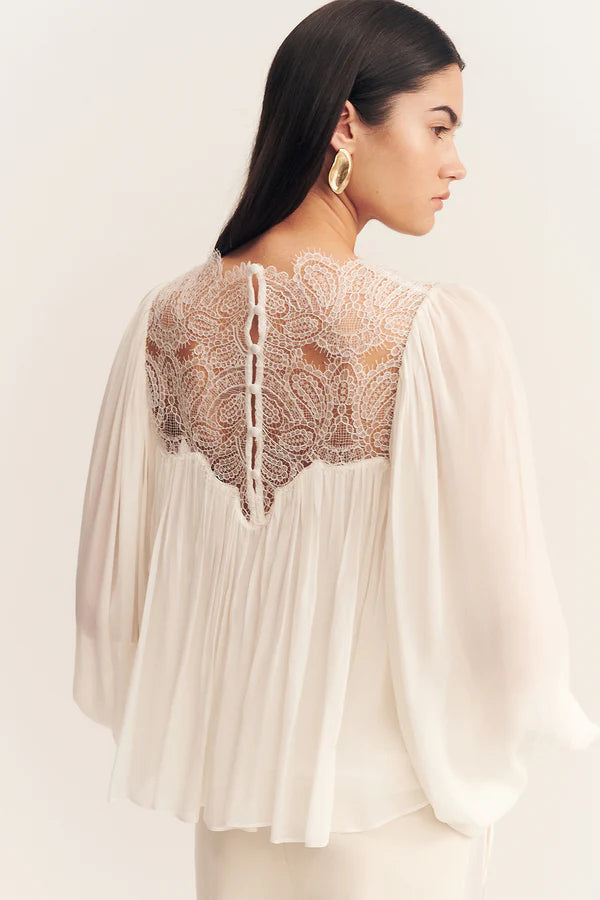 SHONA JOY Emory Lace Blouse-ivory