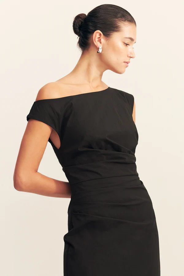 SHONA JOY Campbell Off Shoulder Maxi Dress-black