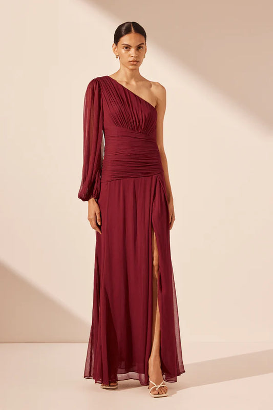 SHONA JOY Claude Side Split Maxi dress