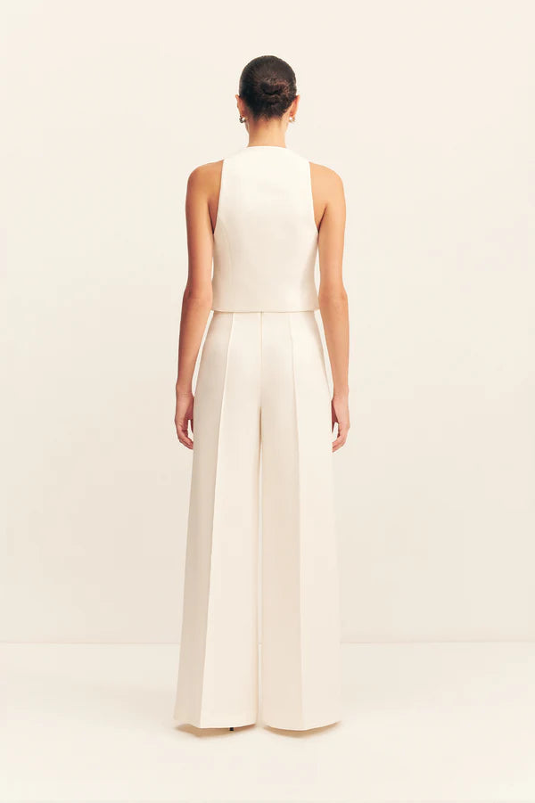 SHONA JOY Amura High Waisted Wide Leg Pant-cream