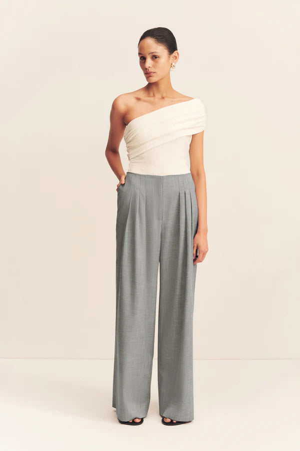SHONA JOY Asher Wide Leg Pant-smoke grey