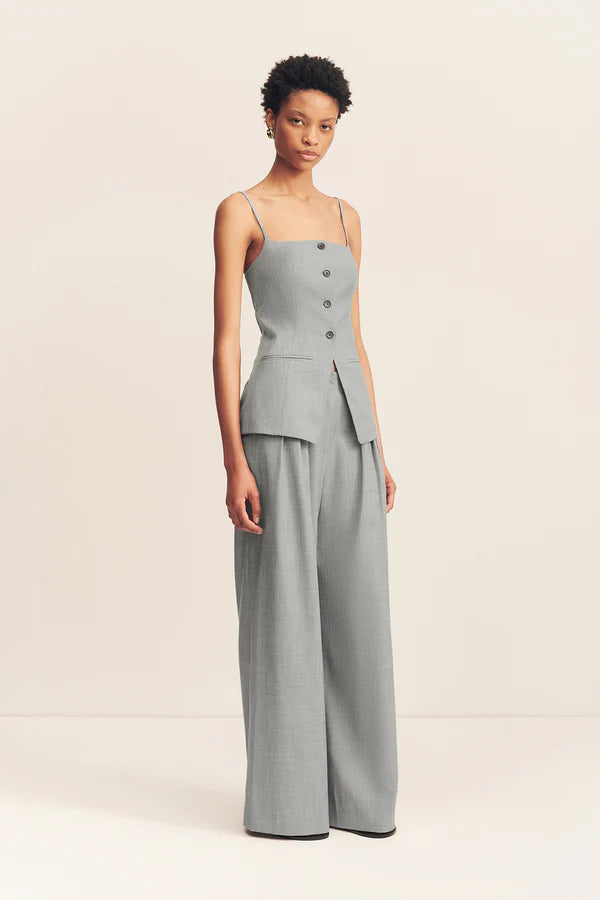 SHONA JOY Asher Tailored Top-smoke grey