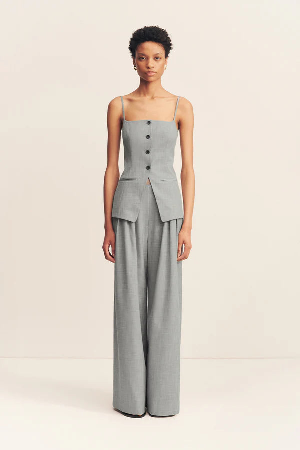 SHONA JOY Asher Tailored Top-smoke grey