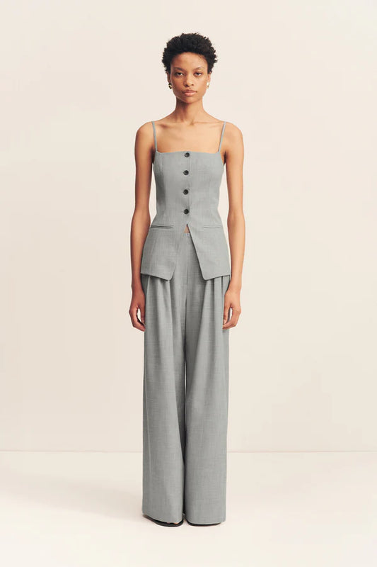 SHONA JOY Asher Tailored Top-smoke grey