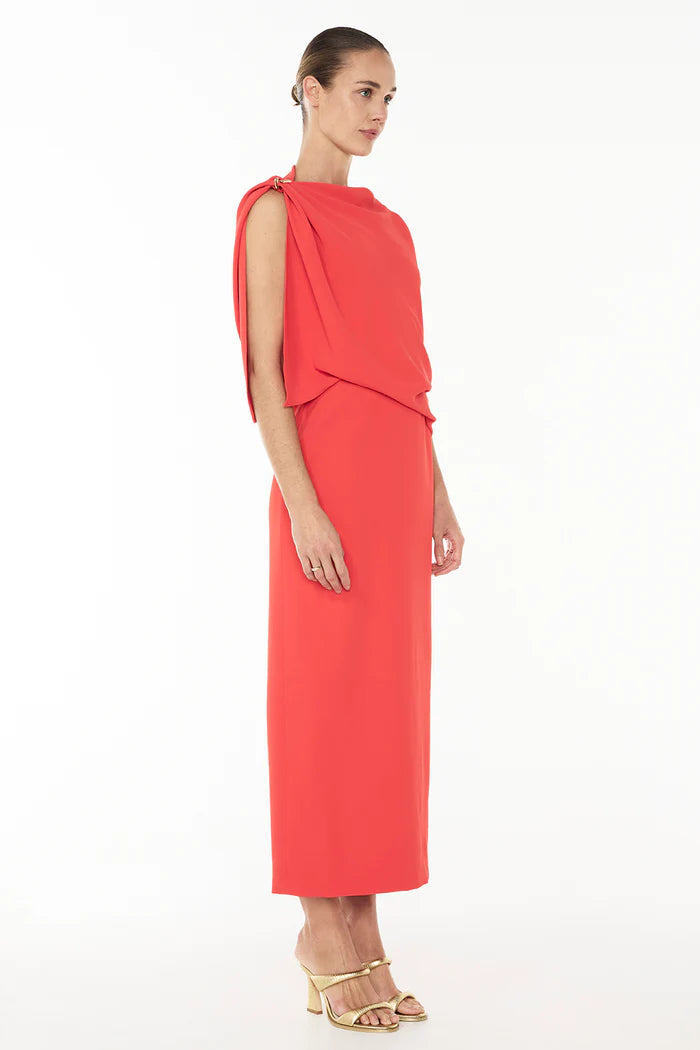 MANNING CARTELL High Times Drape Dress-poppy