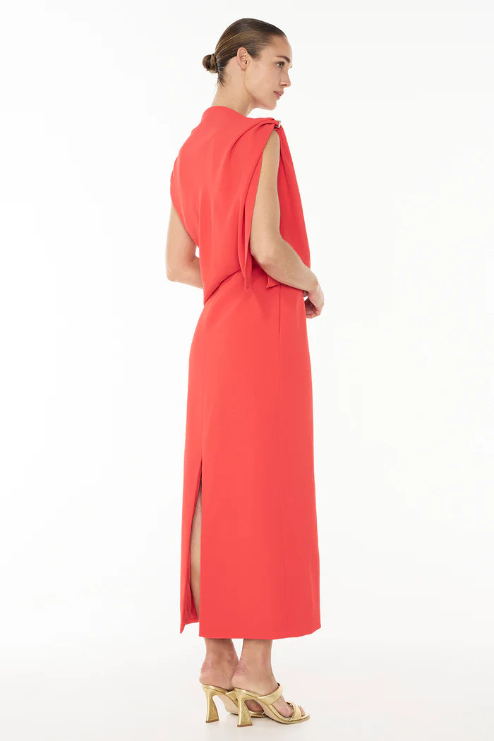 MANNING CARTELL High Times Drape Dress-poppy