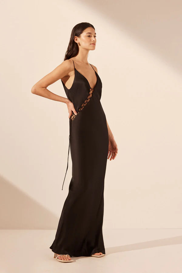 SHONA JOY Mia Lace up Maxi Dress