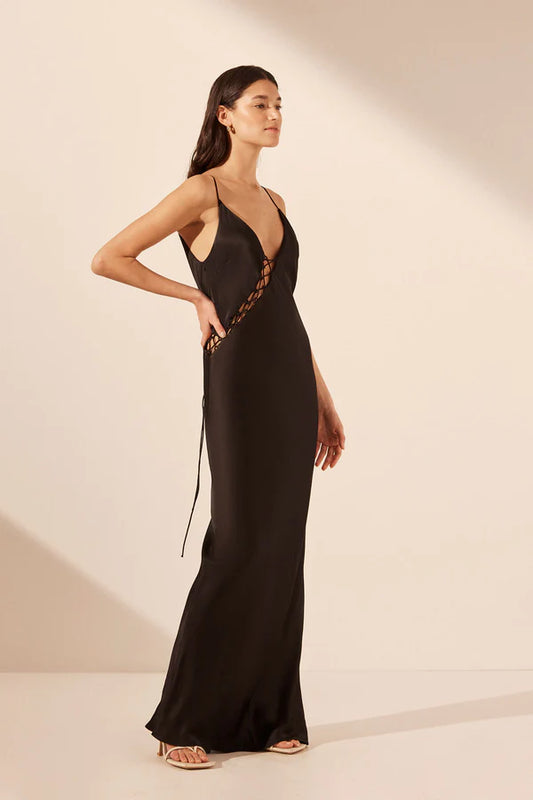 SHONA JOY Mia Lace up Maxi Dress