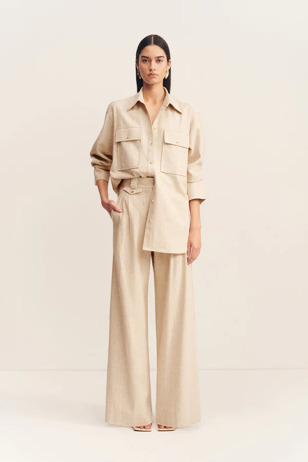 SHONA JOY Newman Shirt-parchment