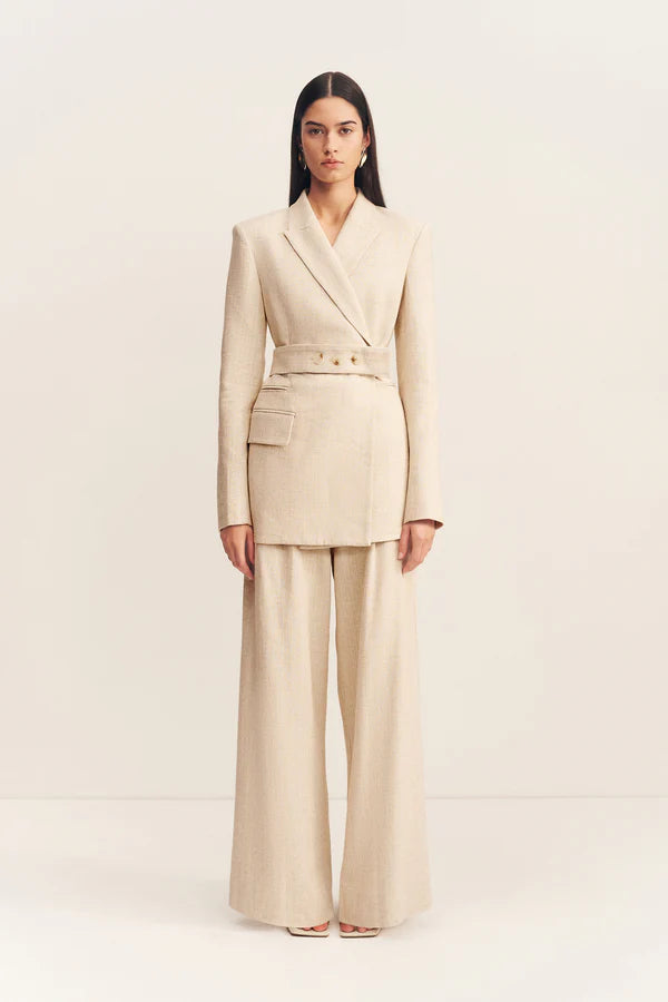 SHONA JOY Newman Hourglass Blazer-parchment